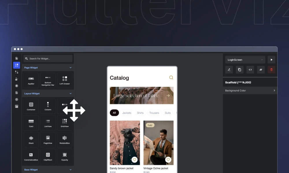 Simple & Straightforward Drag & Drop to Design UI for eCommerce Flutter App